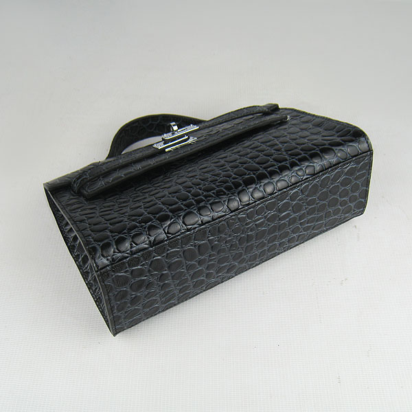 AAA Hermes Kelly 22 CM France Python Leather Handbag Black H008 On Sale